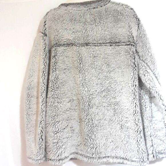 Florida State Womens Sz L 1/4 Zip Embroidered Logo Fleece Faux Fur Gray Top - Picture 4 of 12